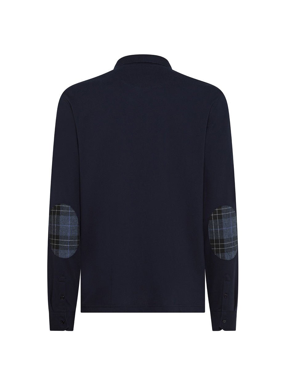 polo toppa check blu navy - sun68 - maglia
