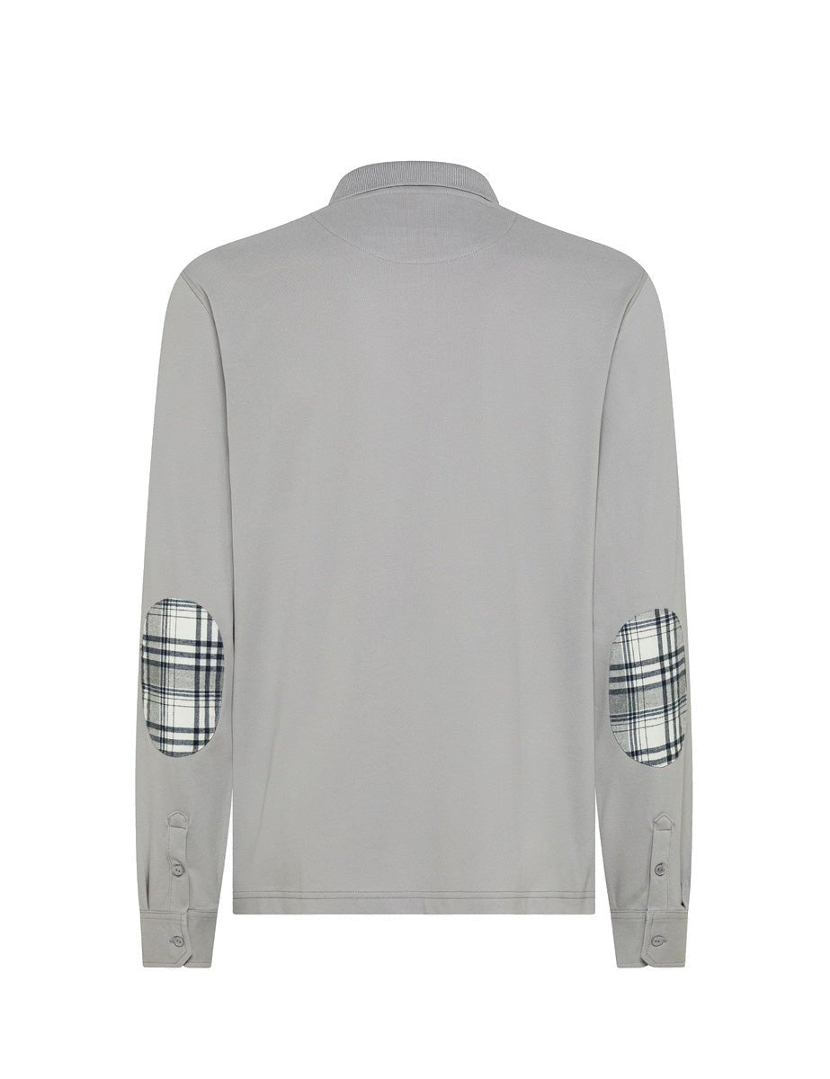 polo toppa check grigio medio - sun68 - maglia