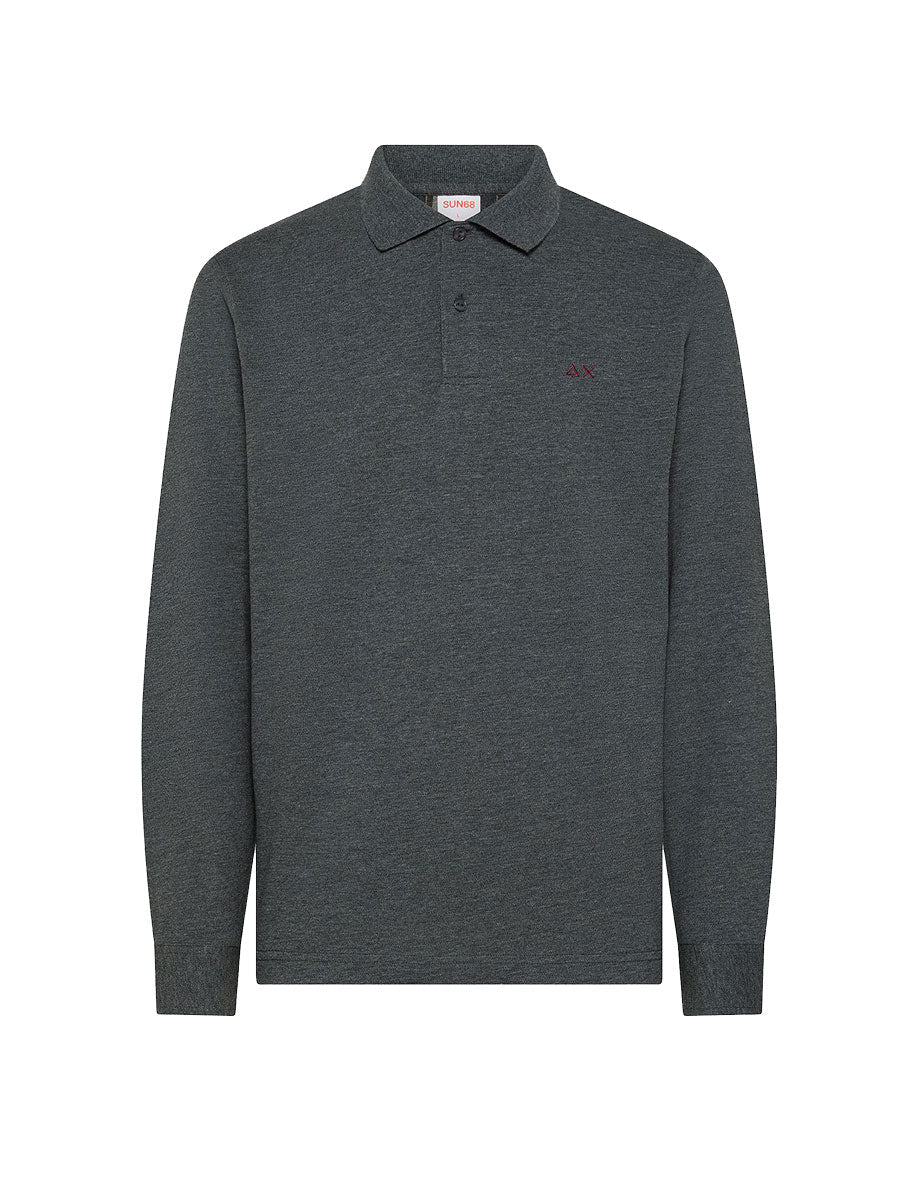 polo toppa check grigio scuro - sun68 - polo