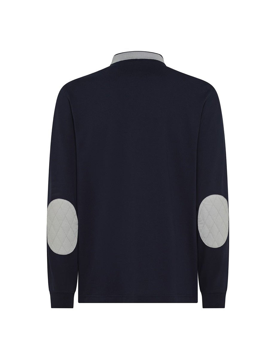 polo toppa riga collo blu navy - sun68 - maglia