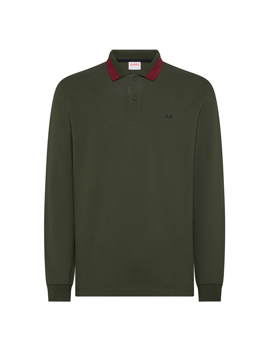 polo toppa riga collo militare - sun68 - maglia