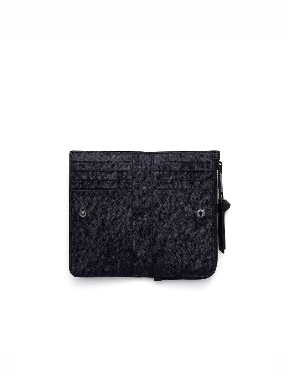 portafogli medium flat leather nero - marc jacobs - portafogli
