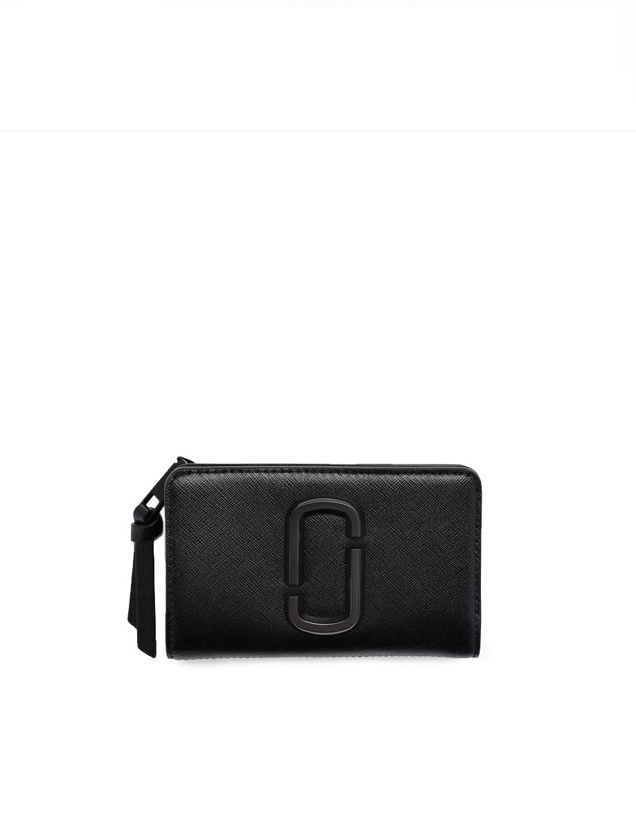 portafoglio pelle the compact wallet nero - marc jacobs - portafogli