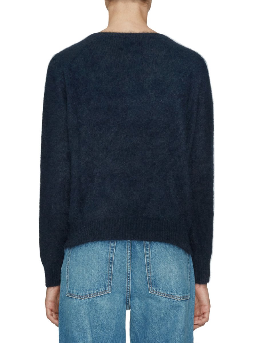 pullover angora blu navy - roberto collina - pullover