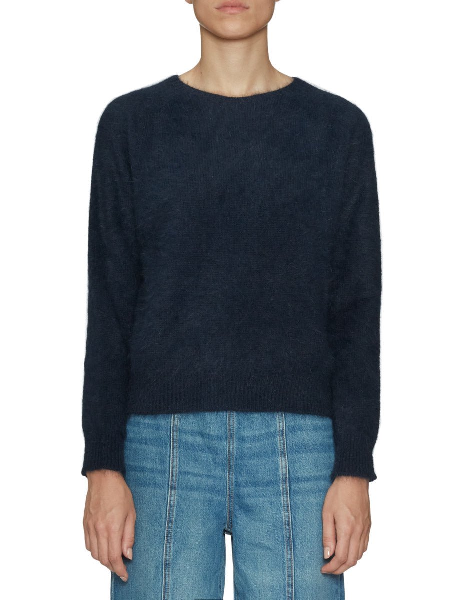 pullover angora blu navy - roberto collina - pullover