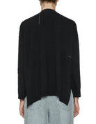 pullover asimmetrico ricamo nero - jei - o - pullover