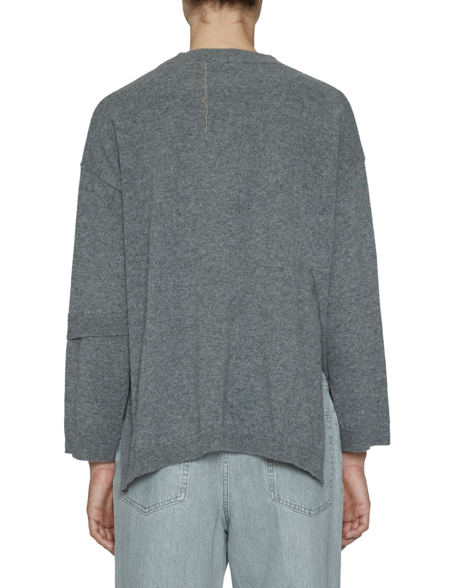 pullover asimmetrico ricamo stone - jei - o - pullover