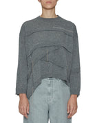 pullover asimmetrico ricamo stone - jei - o - pullover