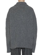 pullover bottone gioiello grigio melange - n21 alessandro dell'acqua - pullover