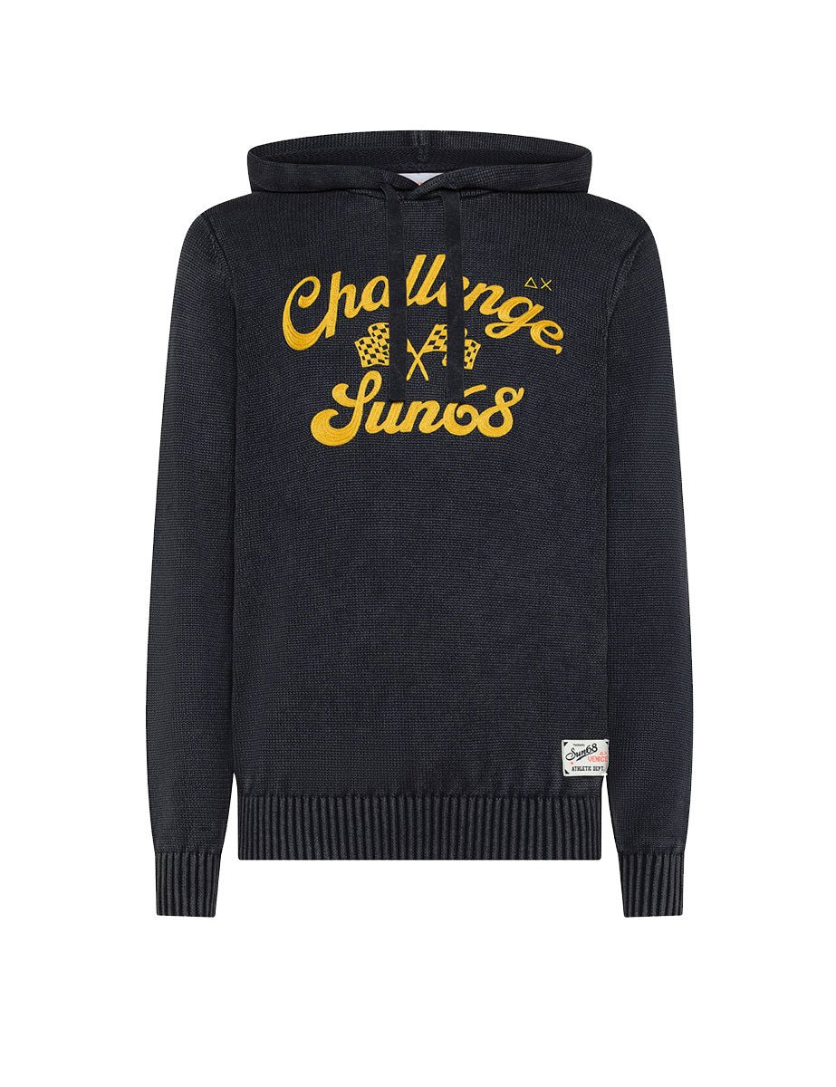 pullover cappuccio challenge blu navy - sun68 - pullover