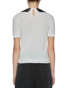 pullover colletto paillettes bianco latte - Frida SRL