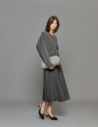 pullover compact knitted mid grey - Frida SRL