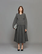 pullover compact knitted mid grey - Frida SRL