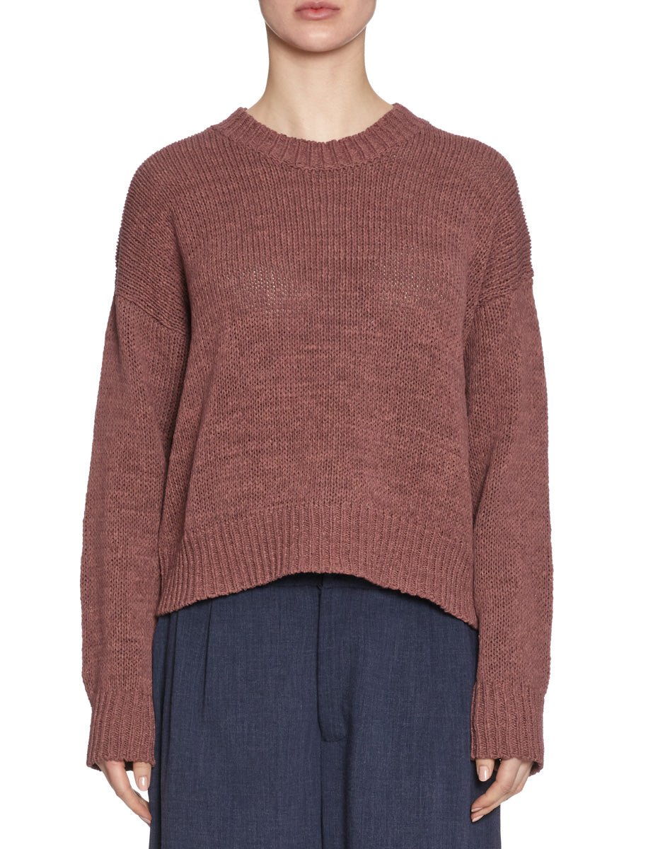 pullover cotone fettuccia brick - roberto collina - pullover