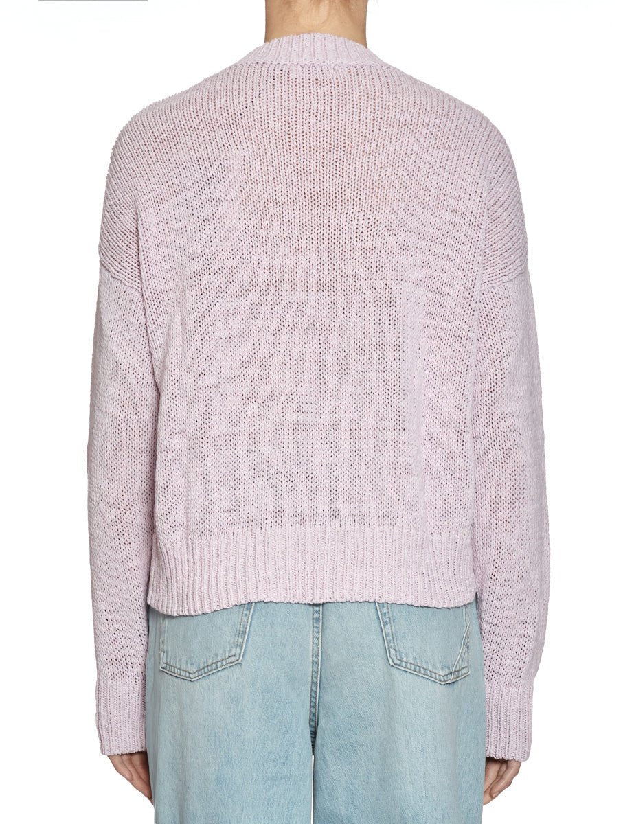 pullover cotone fettuccia light rose - roberto collina - pullover