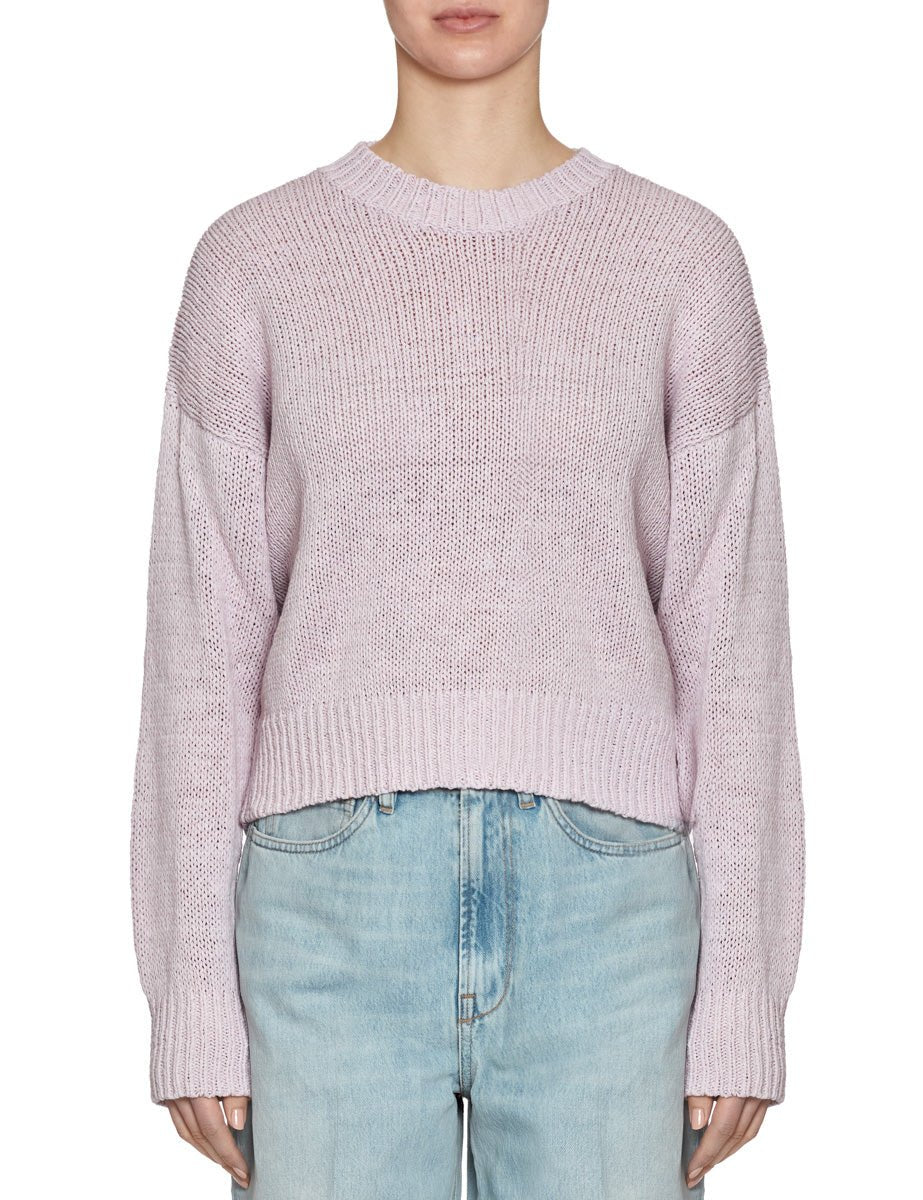 pullover cotone fettuccia light rose - roberto collina - pullover
