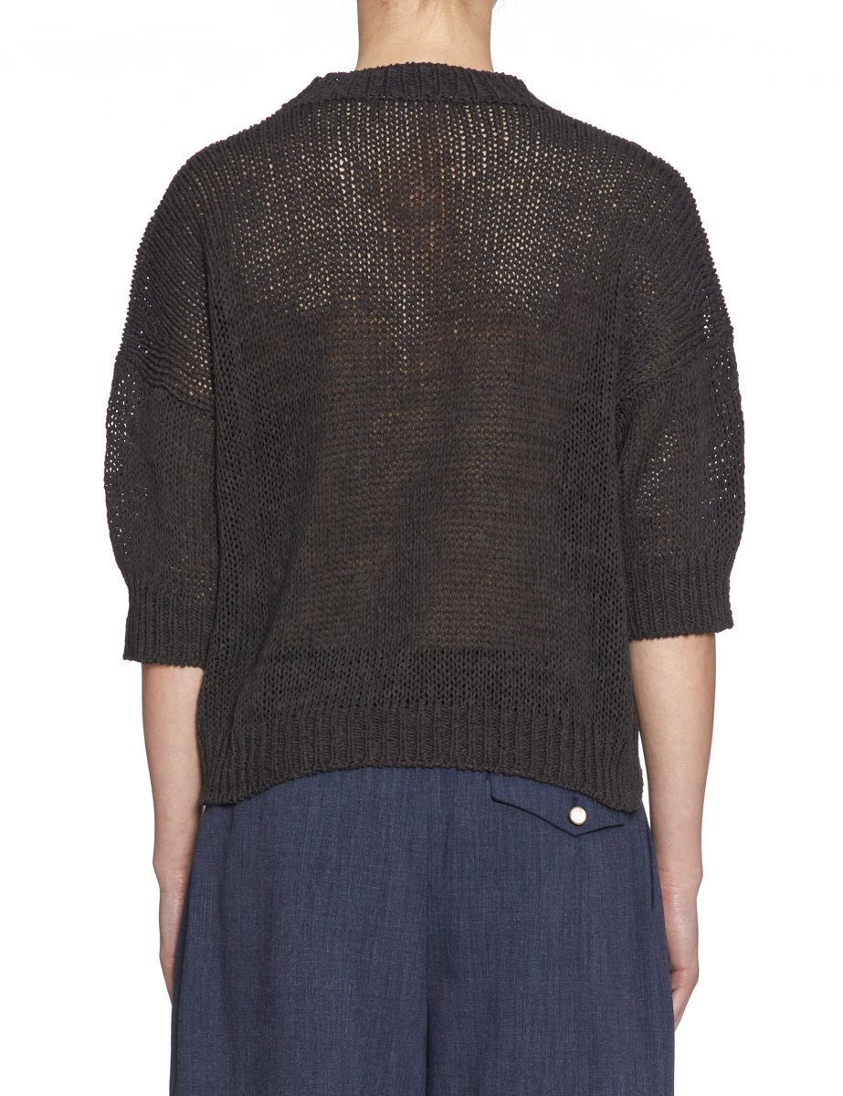 pullover cotone fettuccia moro - roberto collina - pullover
