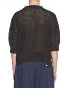 pullover cotone fettuccia moro - roberto collina - pullover