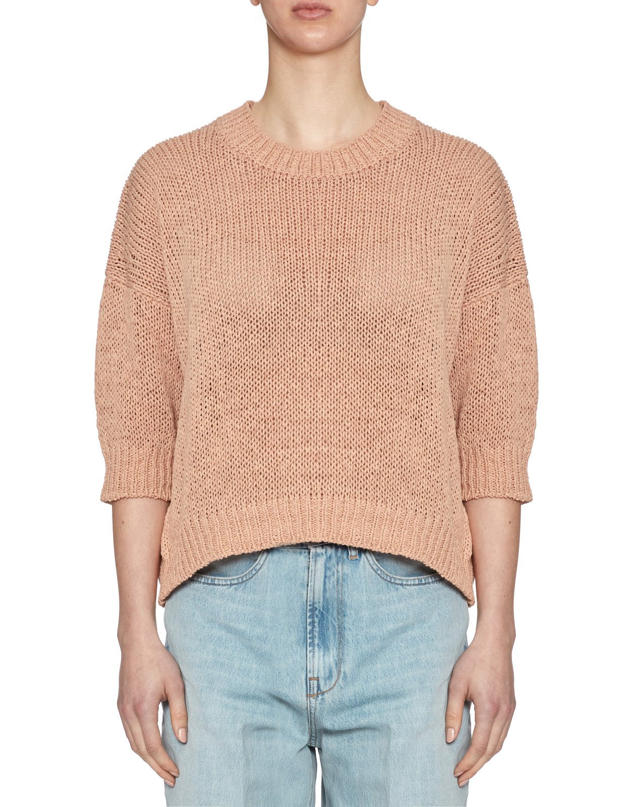 pullover cotone fettuccia nude - roberto collina - pullover