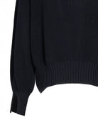 pullover cotone manica pipistrello blu navy - roberto collina - pullover