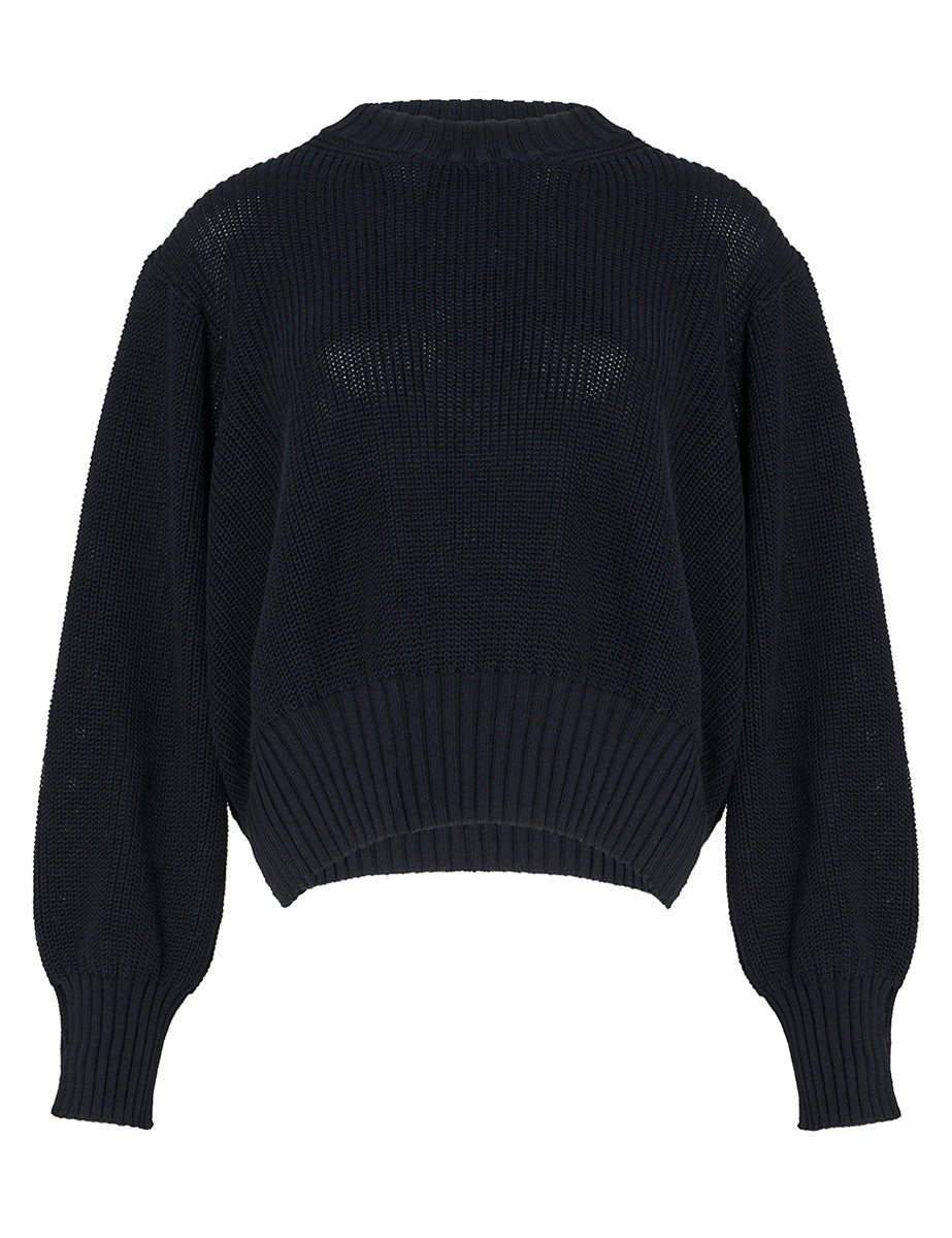 pullover cotone manica pipistrello blu navy - roberto collina - pullover