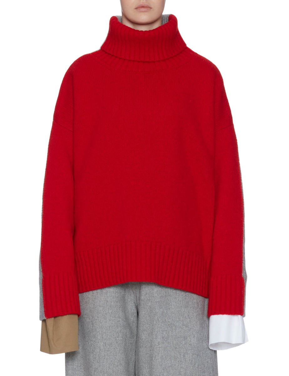 pullover dolcevita olly bicolore rosso grigio - jejia - pullover