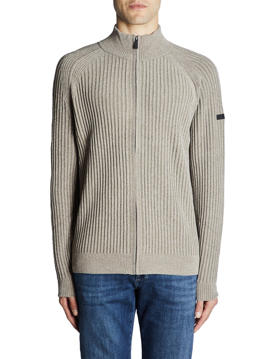 pullover full zip ciniglia beige - rrd - pullover