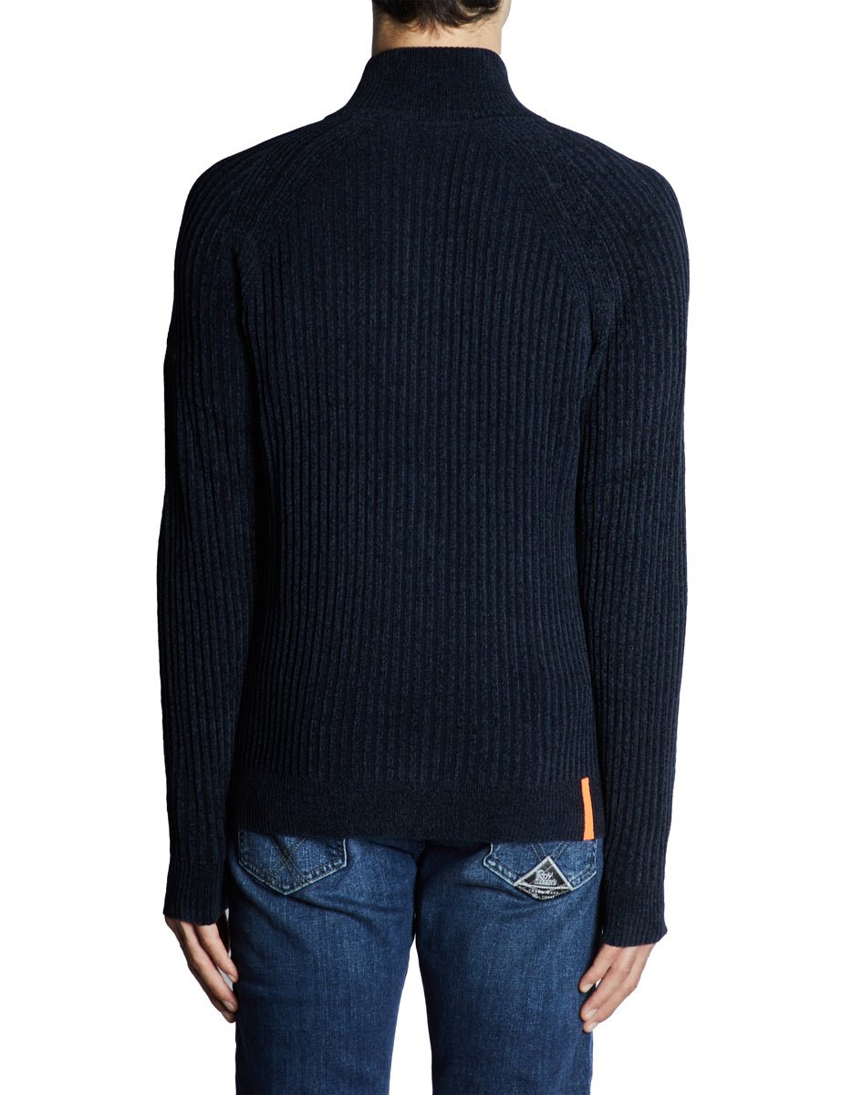 pullover full zip ciniglia blu - rrd - pullover