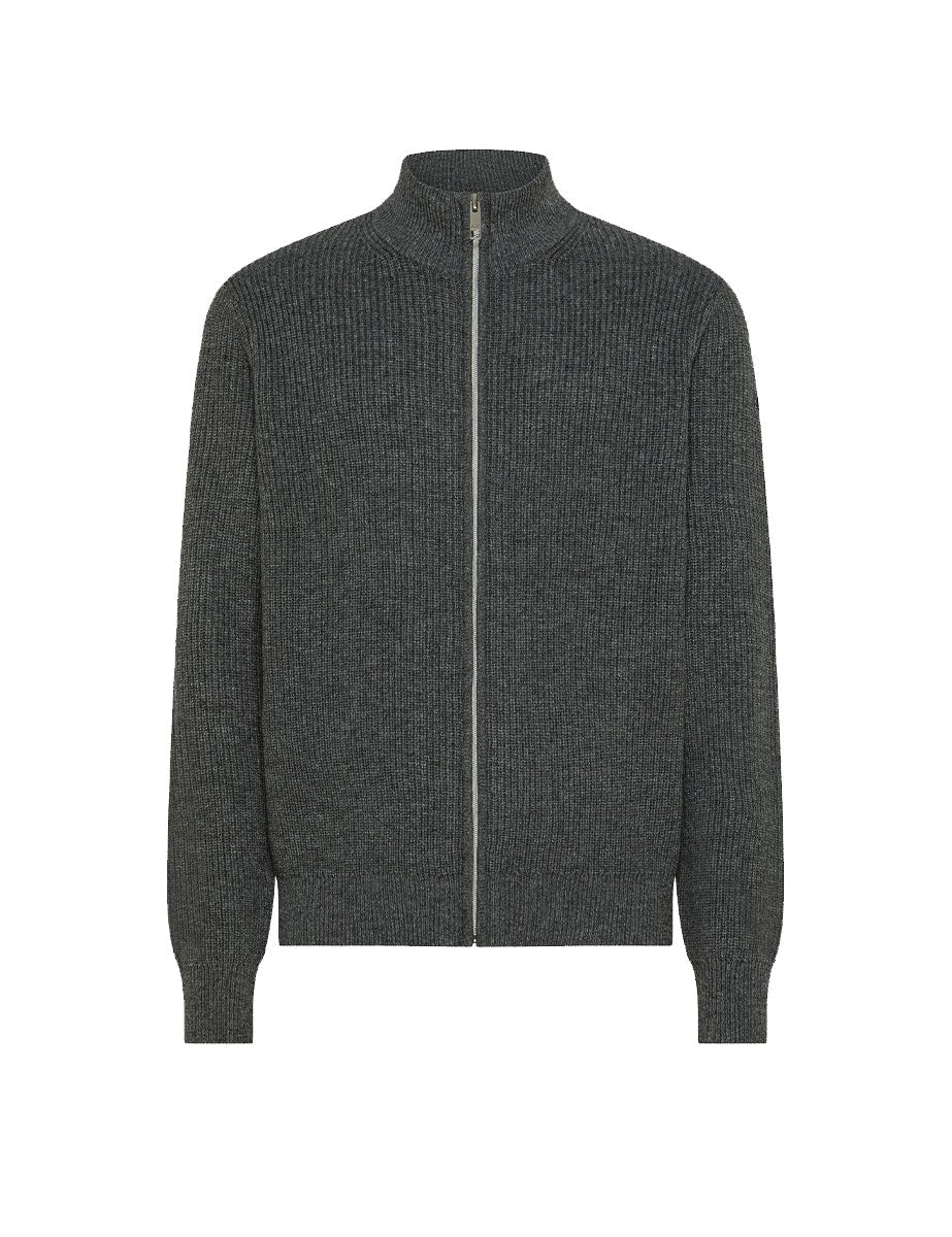 pullover full zip costa inglese grigio scuro - sun68 - pullover