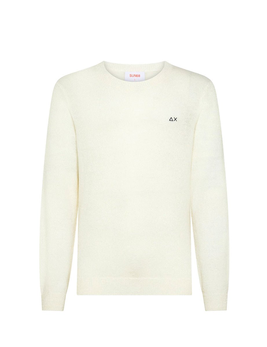 pullover girocollo alpaca bianco - sun68 - pullover
