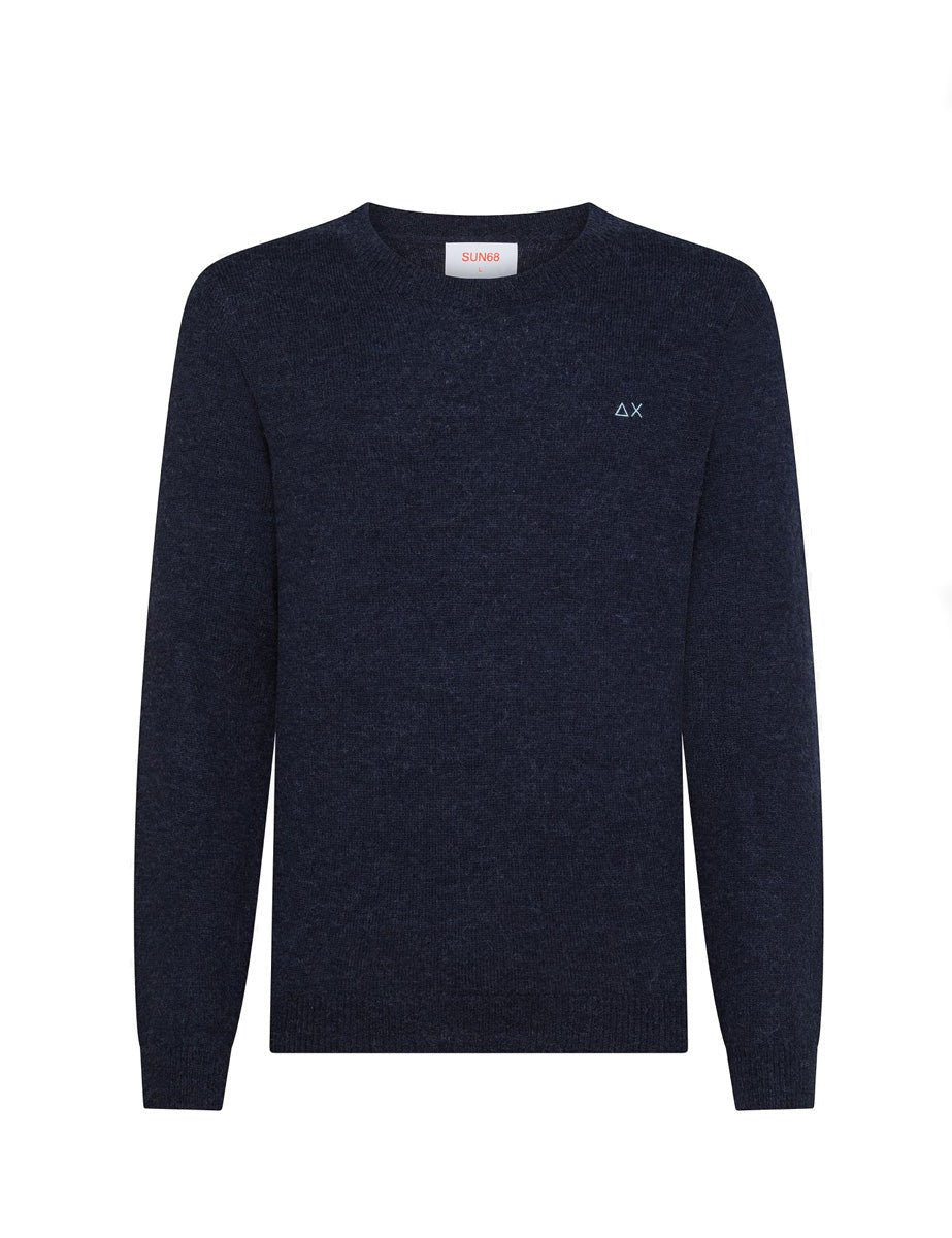 pullover girocollo alpaca blu navy - sun68 - pullover