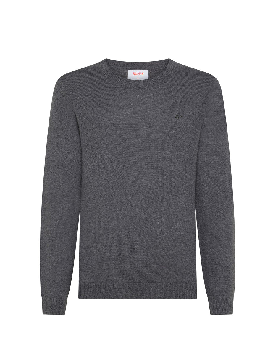 pullover girocollo alpaca grigio scuro - sun68 - pullover