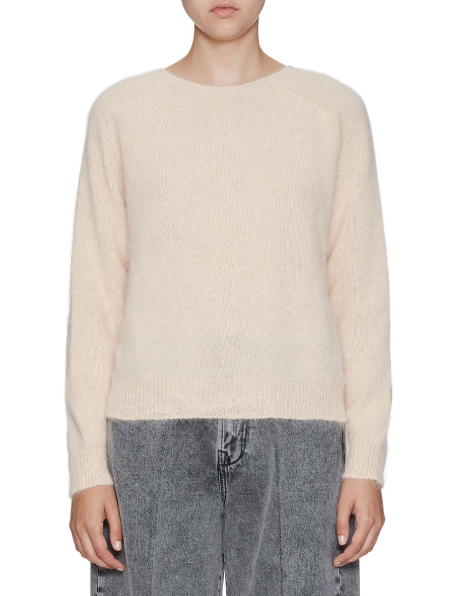 pullover girocollo angora cipria - roberto collina - pullover