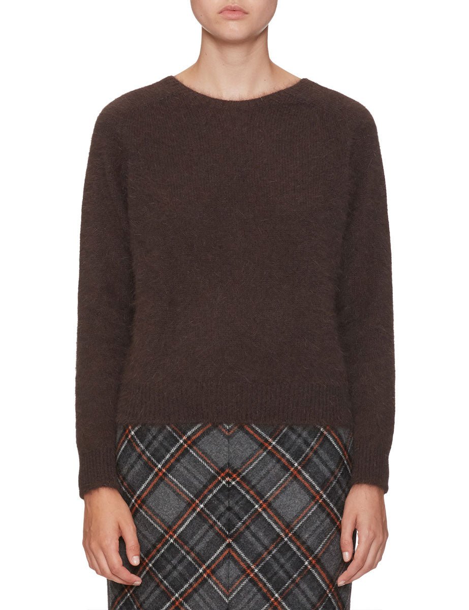 pullover girocollo angora moro - roberto collina - pullover