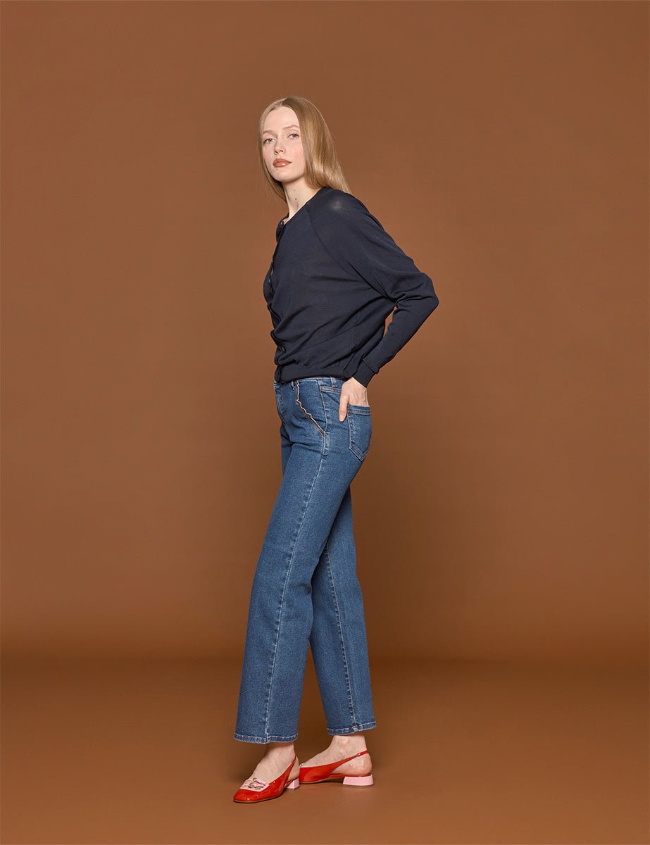 pullover girocollo blu - vivetta - pullover