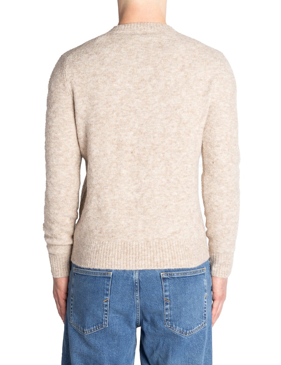 pullover girocollo bouclé beige - alley docks - pullover