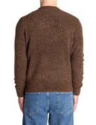 pullover girocollo bouclé marrone - alley docks - pullover
