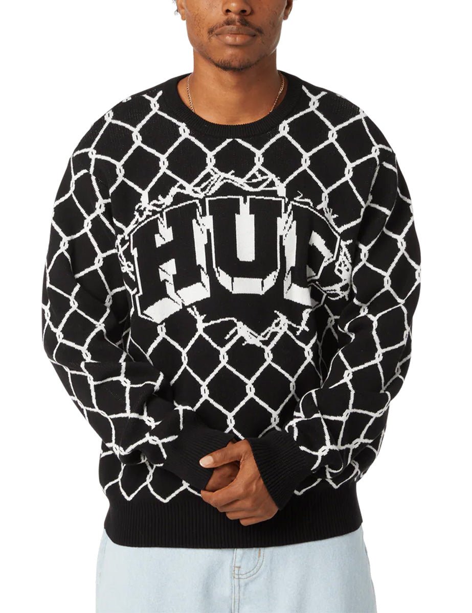 pullover girocollo breakthrough black - huf - pullover