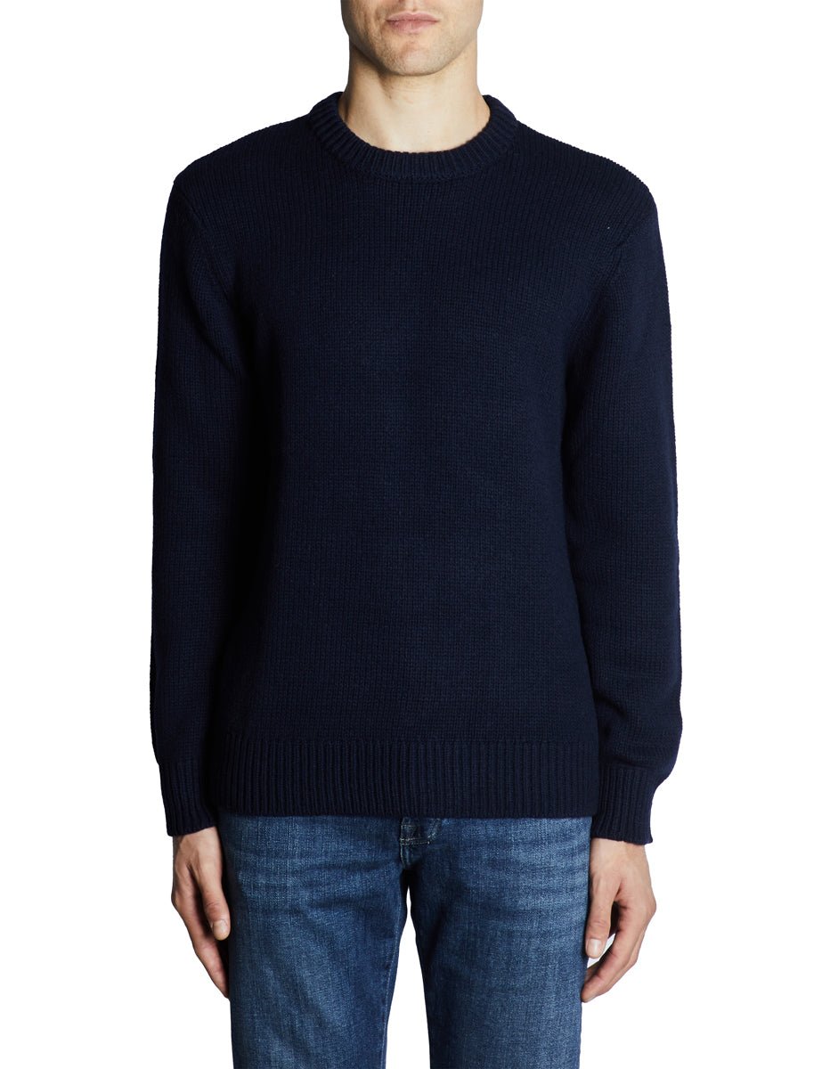 pullover girocollo cody lana blu - selected - pullover
