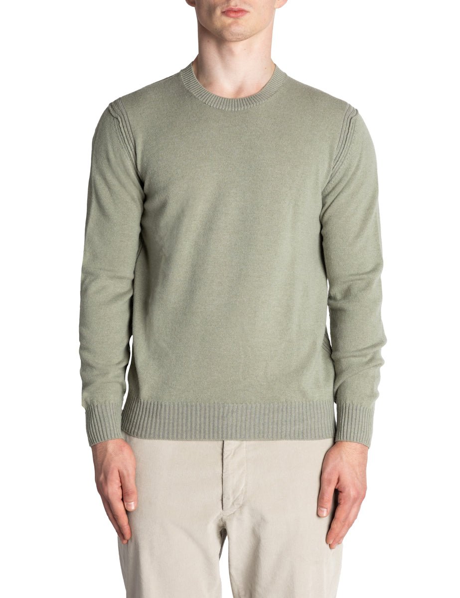 pullover girocollo coste laterali verde salvia - jurta - pullover
