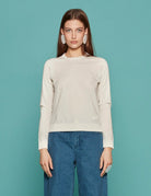 pullover girocollo cotone crepe bianco - n21 alessandro dell'acqua - pullover