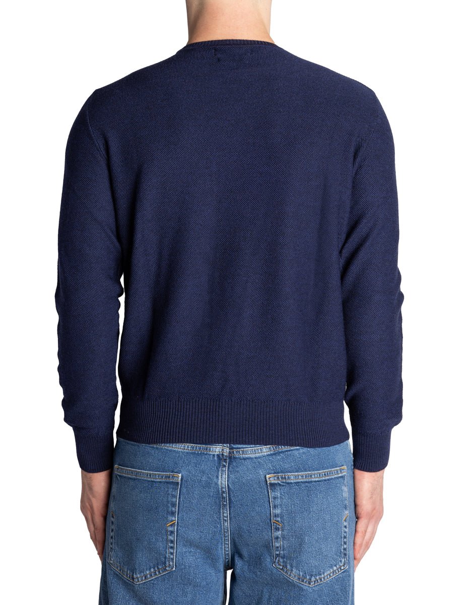 pullover girocollo grana di riso blu navy - jurta - pullover