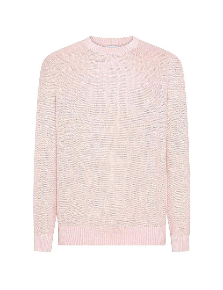 pullover girocollo grana di riso porcellana - sun68 - pullover
