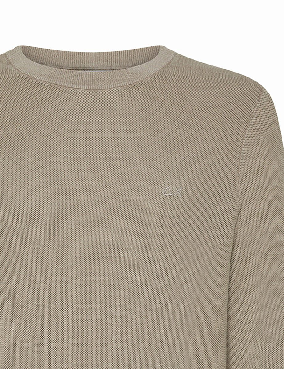 pullover girocollo grana di riso stone - Frida SRL