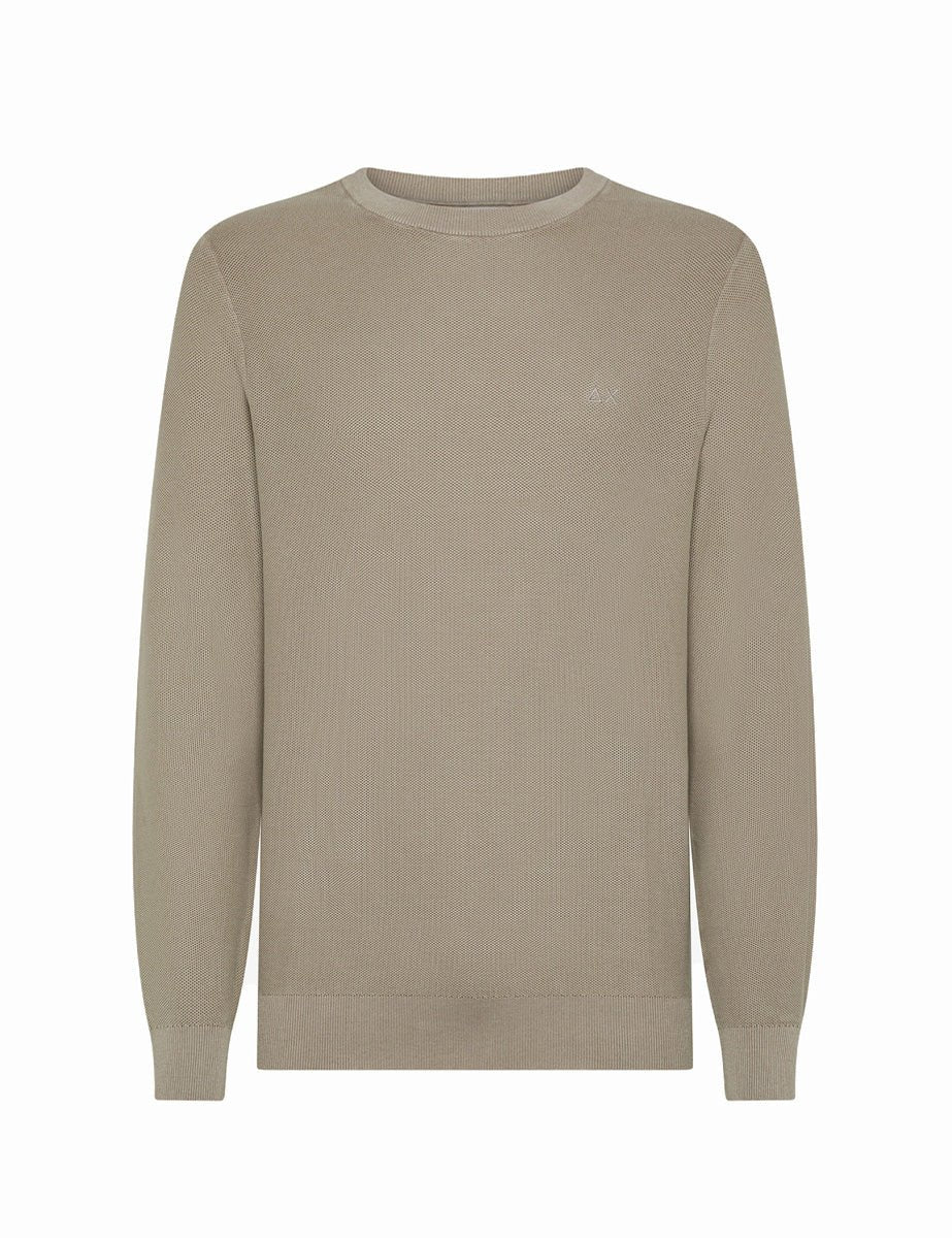 pullover girocollo grana di riso stone - Frida SRL
