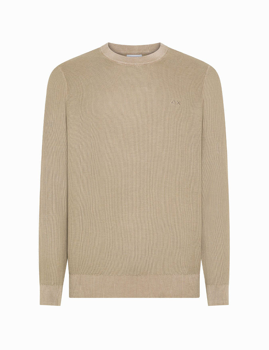 pullover girocollo grana di riso stone - sun68 - pullover