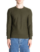 pullover girocollo grana di riso verde - jurta - pullover