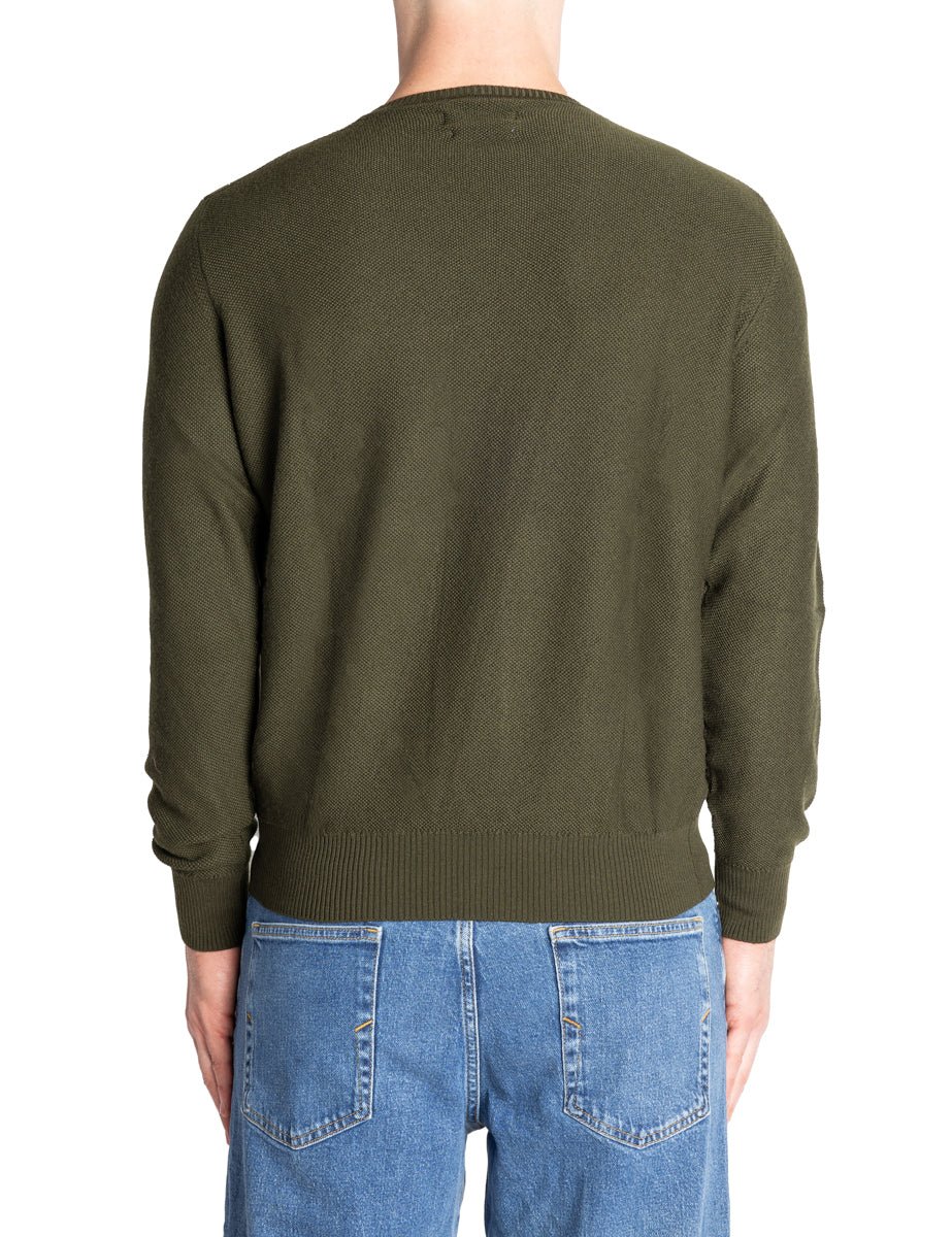 pullover girocollo grana di riso verde - jurta - pullover