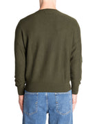pullover girocollo grana di riso verde - jurta - pullover