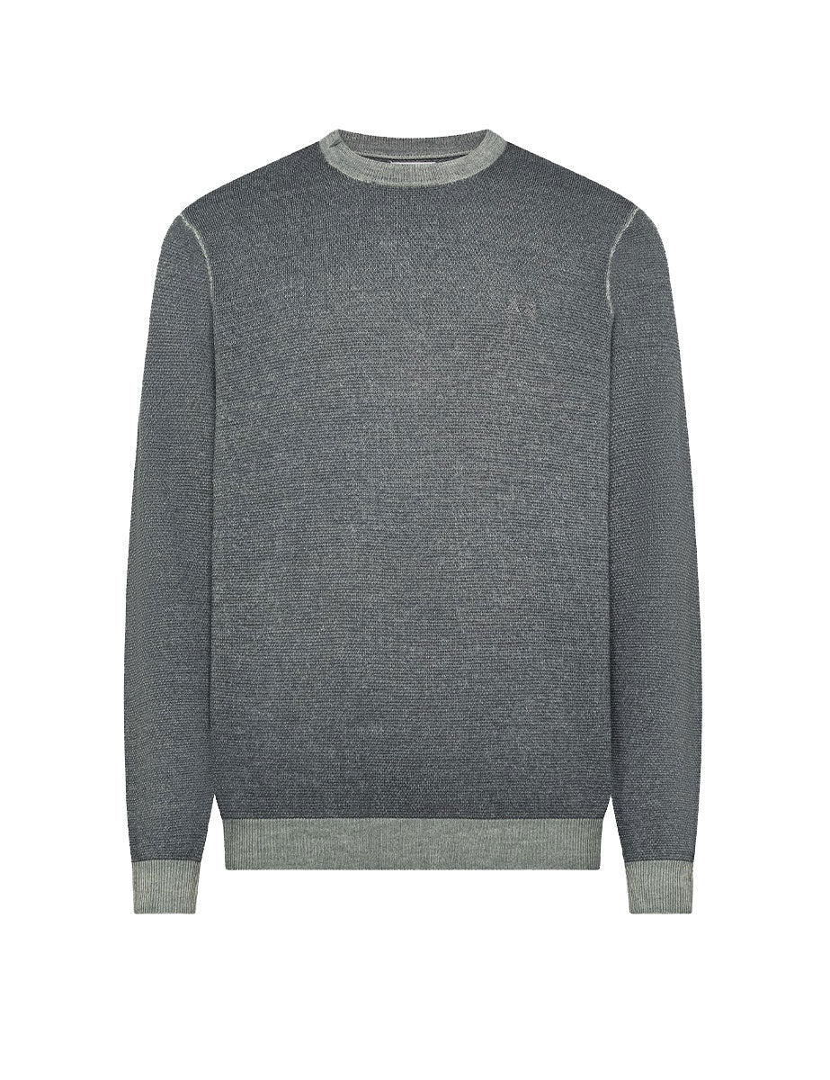 pullover girocollo grana di riso vintage grigio - sun68 - pullover